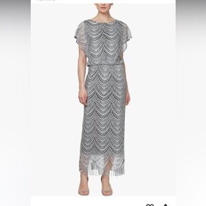 New Metallic Crochet Dress